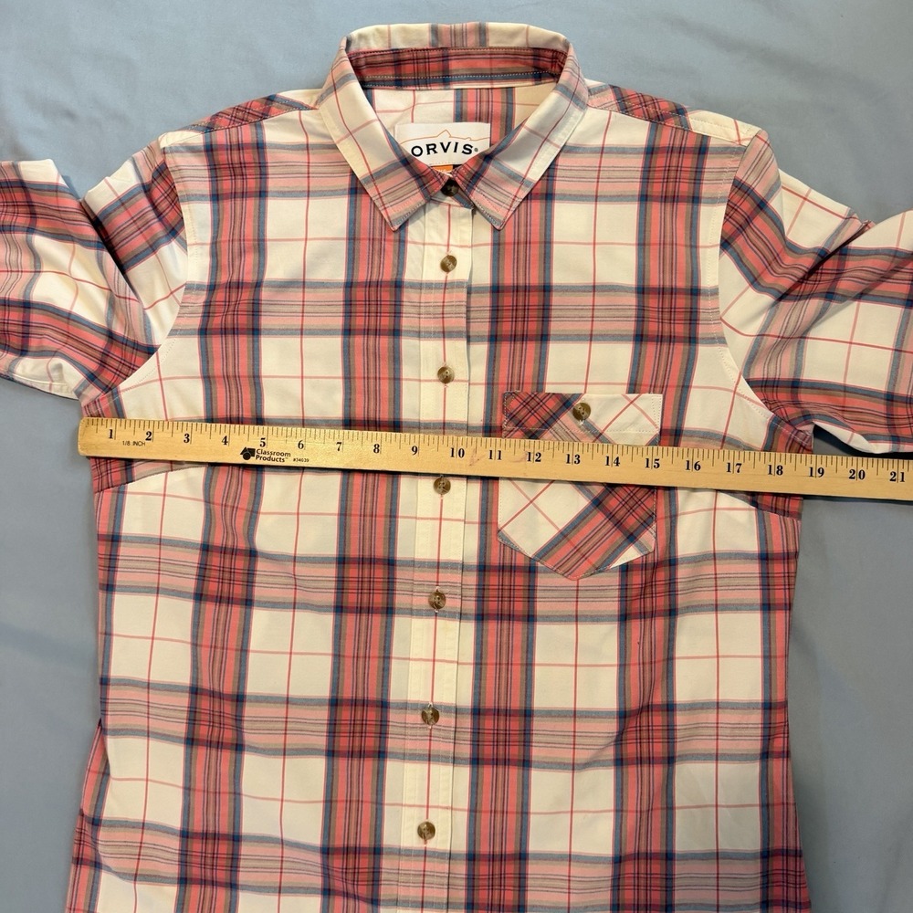Orvis Pink Plaid Flannel Women's XS Western Button Up Shirt - Picture 12 of 14